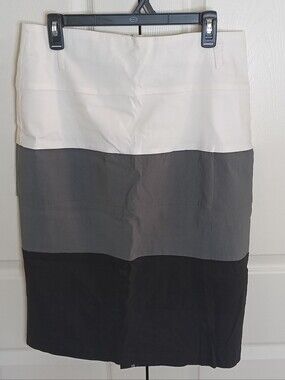 Dots Pencil Skirt Women 16 White Gray Black Colorblock High Rise Knee Length